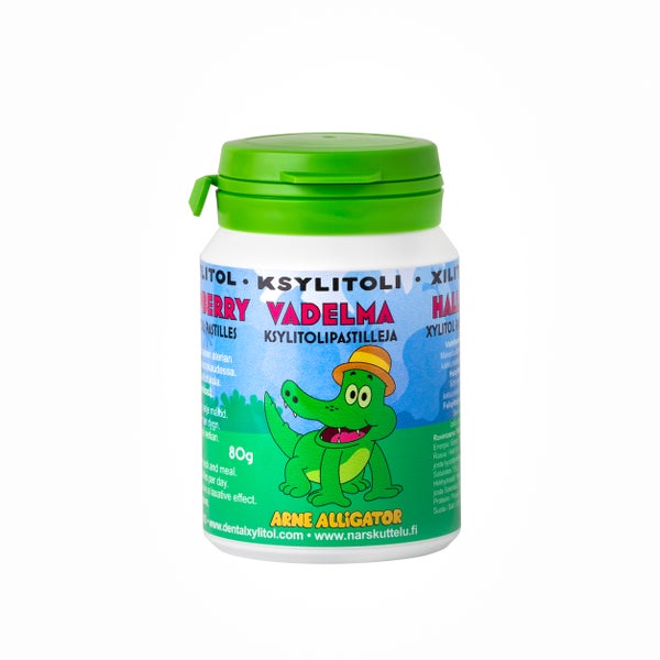 Arnie Alligator raspberry xylitol pastilles 80 g
