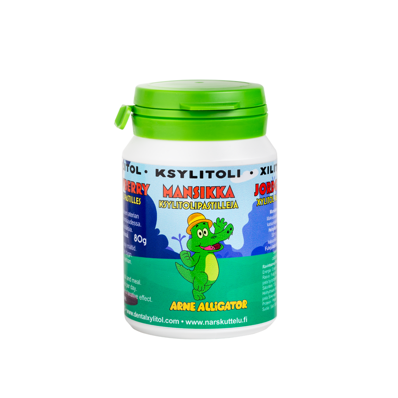 Arnie Alligator Strawberry Xylitol Pastilles 80g