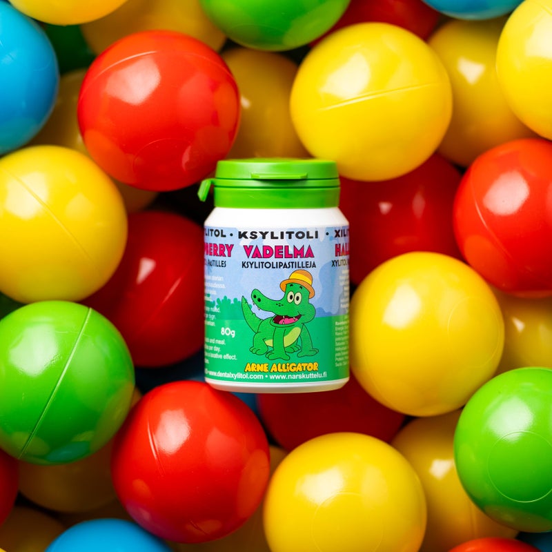 Arnie Alligator raspberry xylitol pastilles 80 g