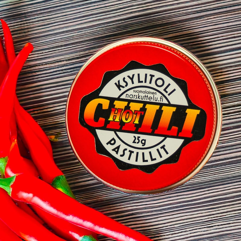 Chili Xylitol Pastilles &ndash; Pocket Tin 25 g | Sugar-Free, Strong Chili Flavor